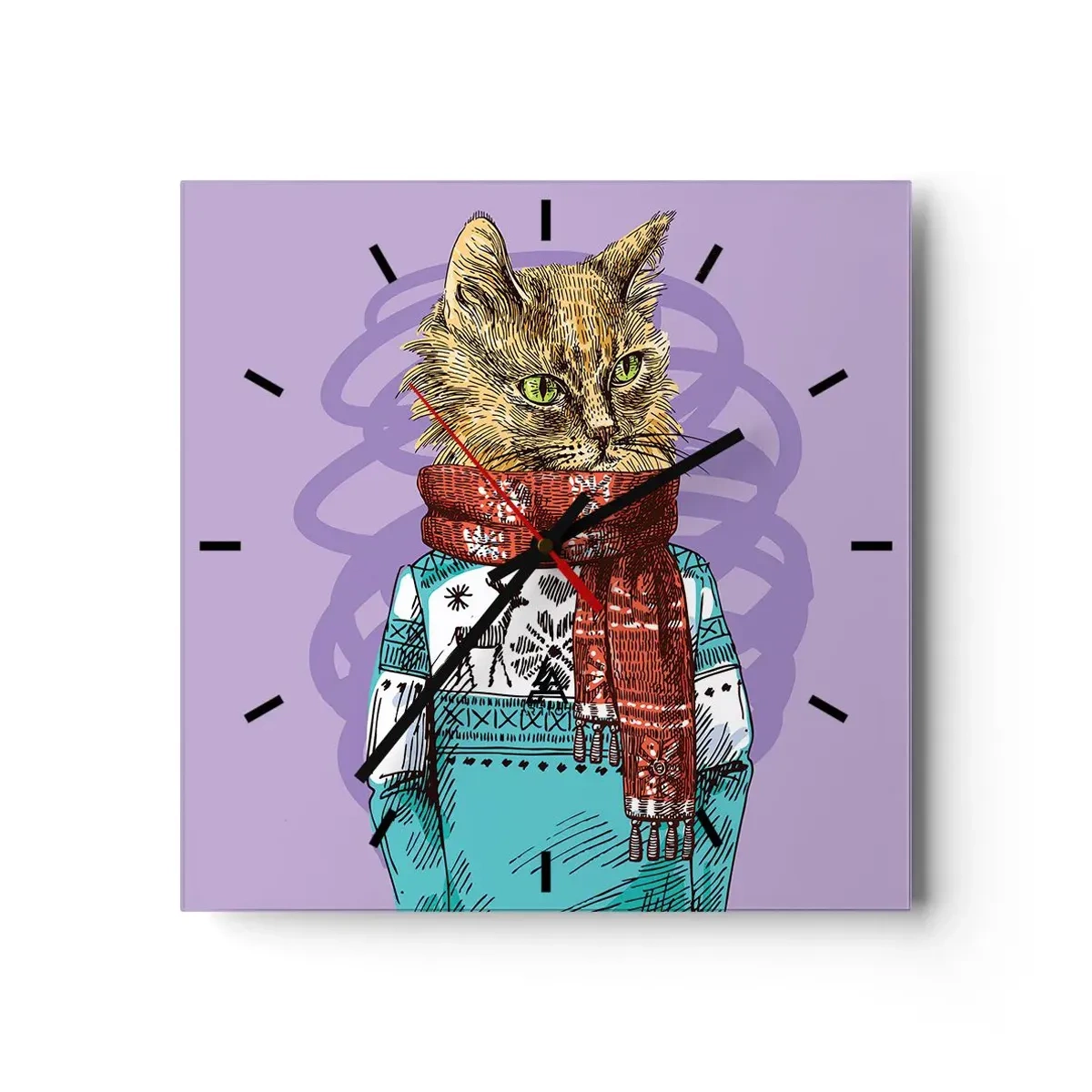 Vægur, Uret - En kat ikke kun i sko - 30x30 cm