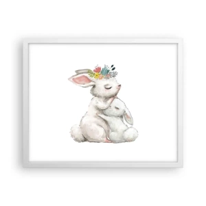 Plakat i hvid ramme - Der er intet sted som hos mor - 50x40 cm