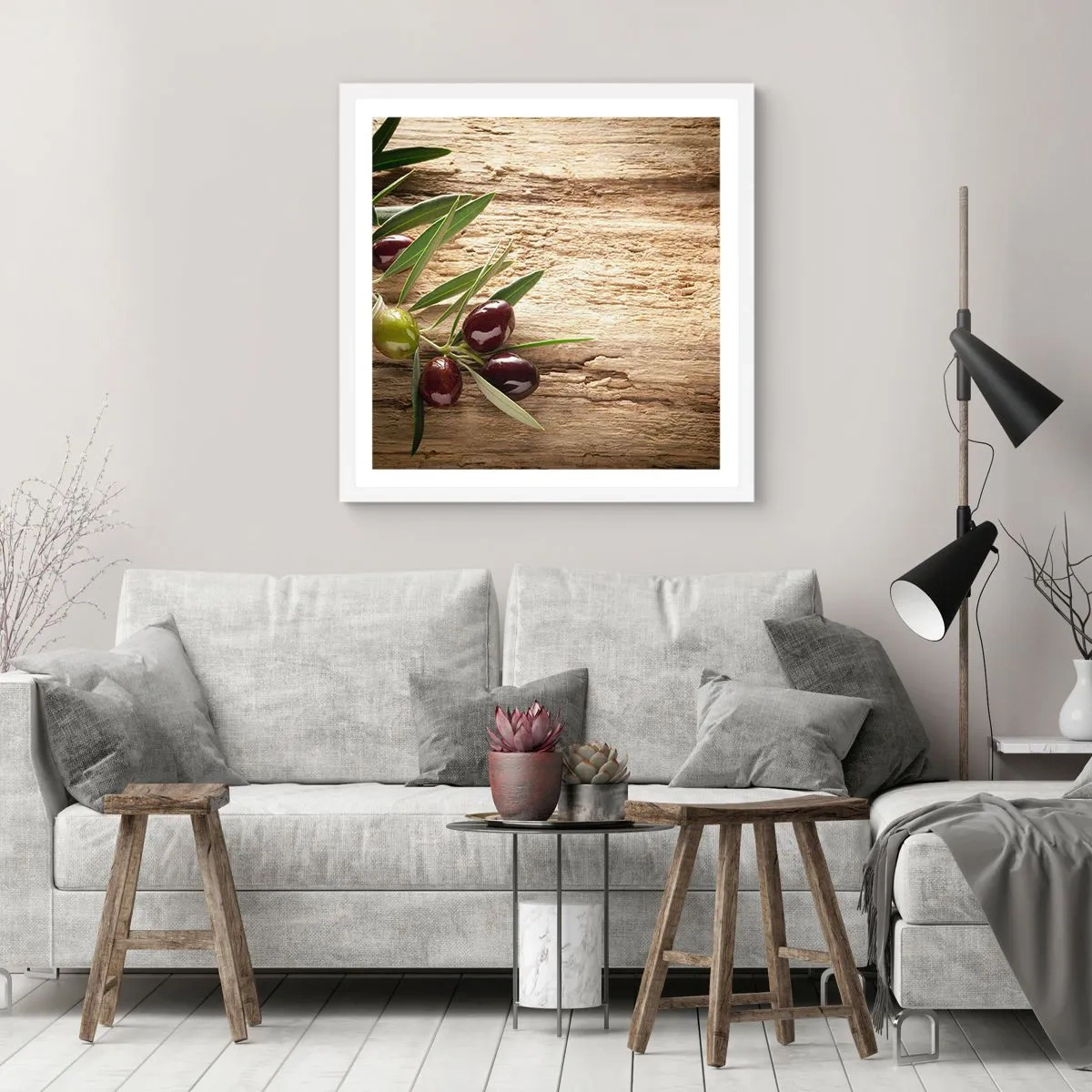 Plakat i hvid ramme - Lige fra naturen - 40x40 cm