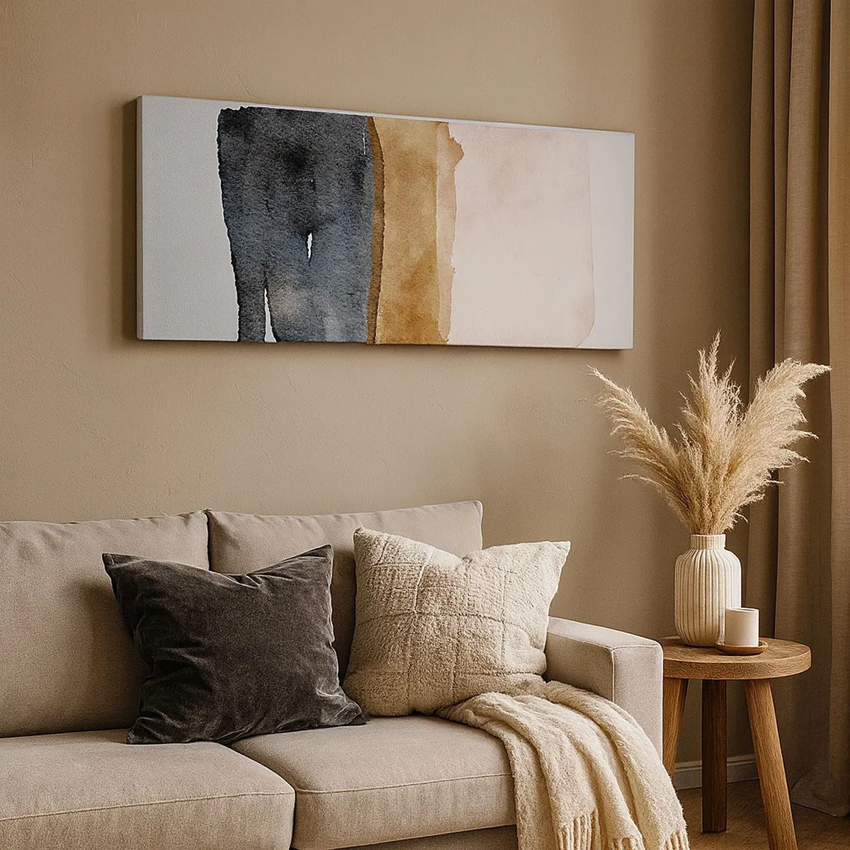 Lærredstryk - Billede på lærred - Sammensætning af jordfarver - 100x40 cm