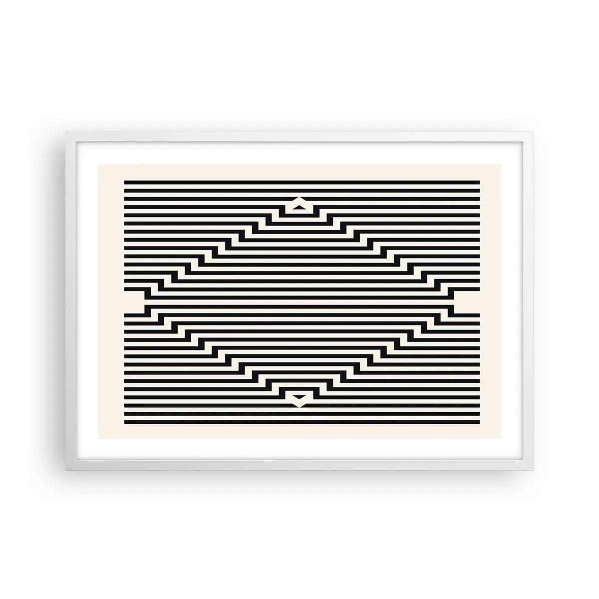 Plakat i hvid ramme - Geometrisk illusion - 70x50 cm