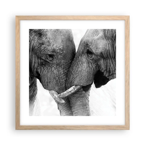 Plakat i ramme af lyst egetræ - Hjertelig tilståelse - 40x40 cm