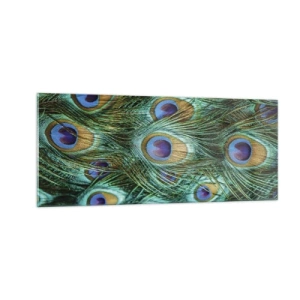Billede på glas - En påfugls blik - 100x40 cm