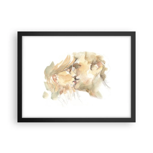 Plakat i sort ramme - Den fundne halvdel? - 40x30 cm