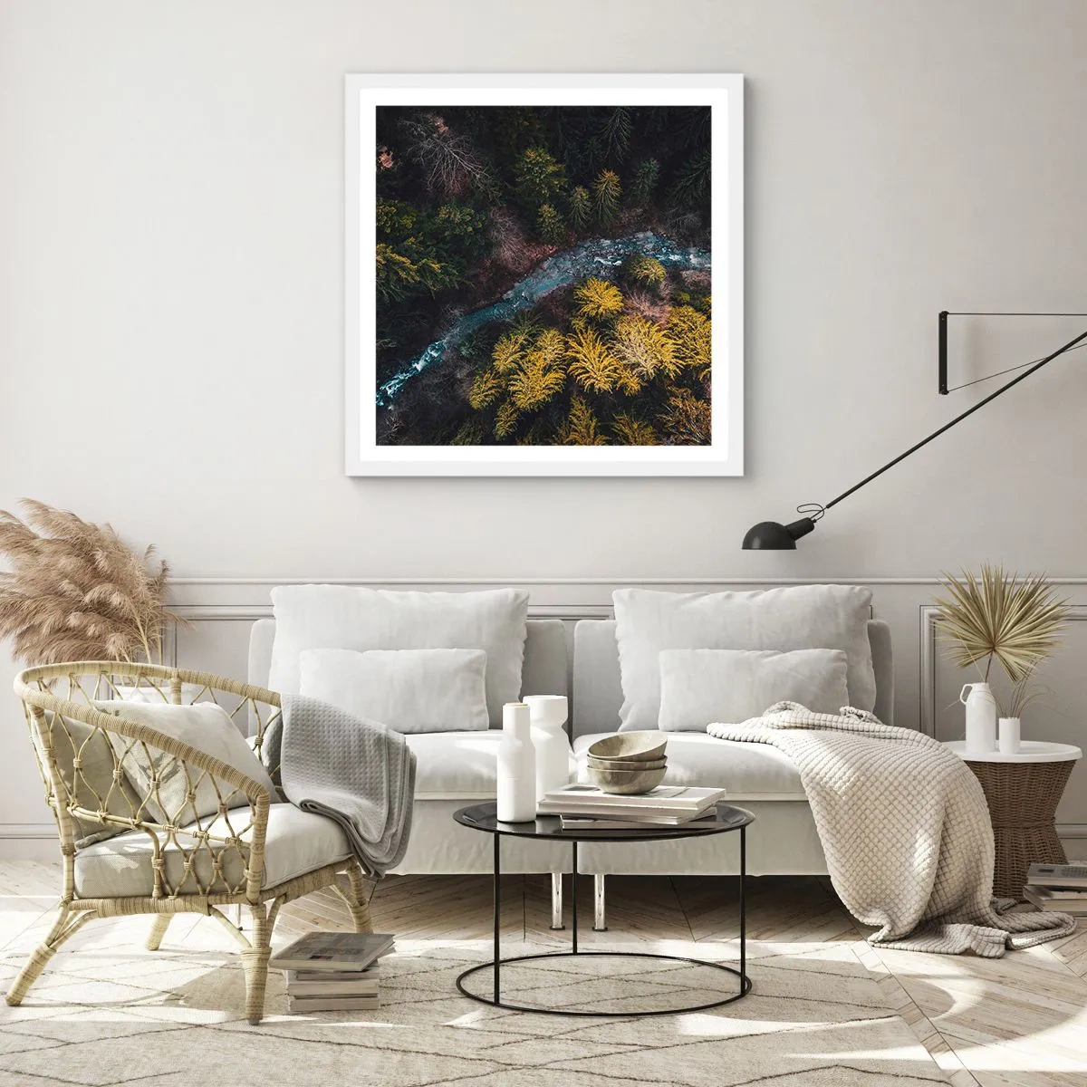 Plakat i hvid ramme - Hurtigt, stadig hurtigere - 50x50 cm