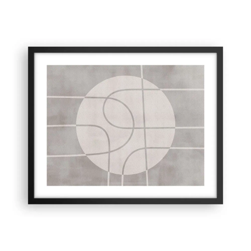 Plakat i sort ramme - Cirkulær og lige frem - 50x40 cm