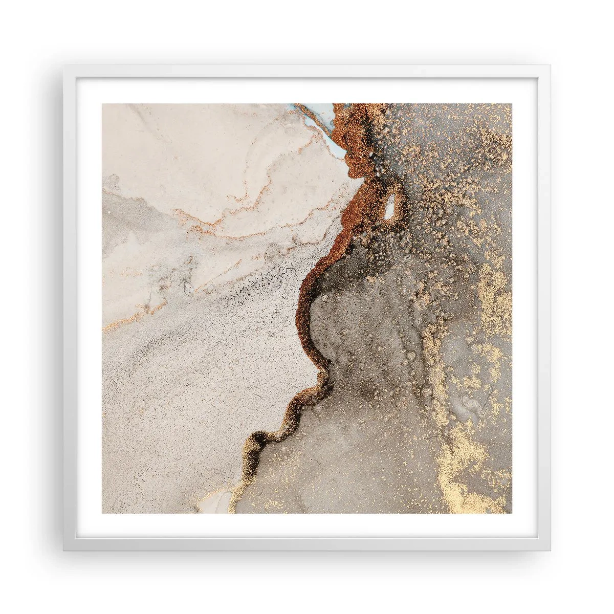 Plakat i hvid ramme - På farvegrænsen - 60x60 cm