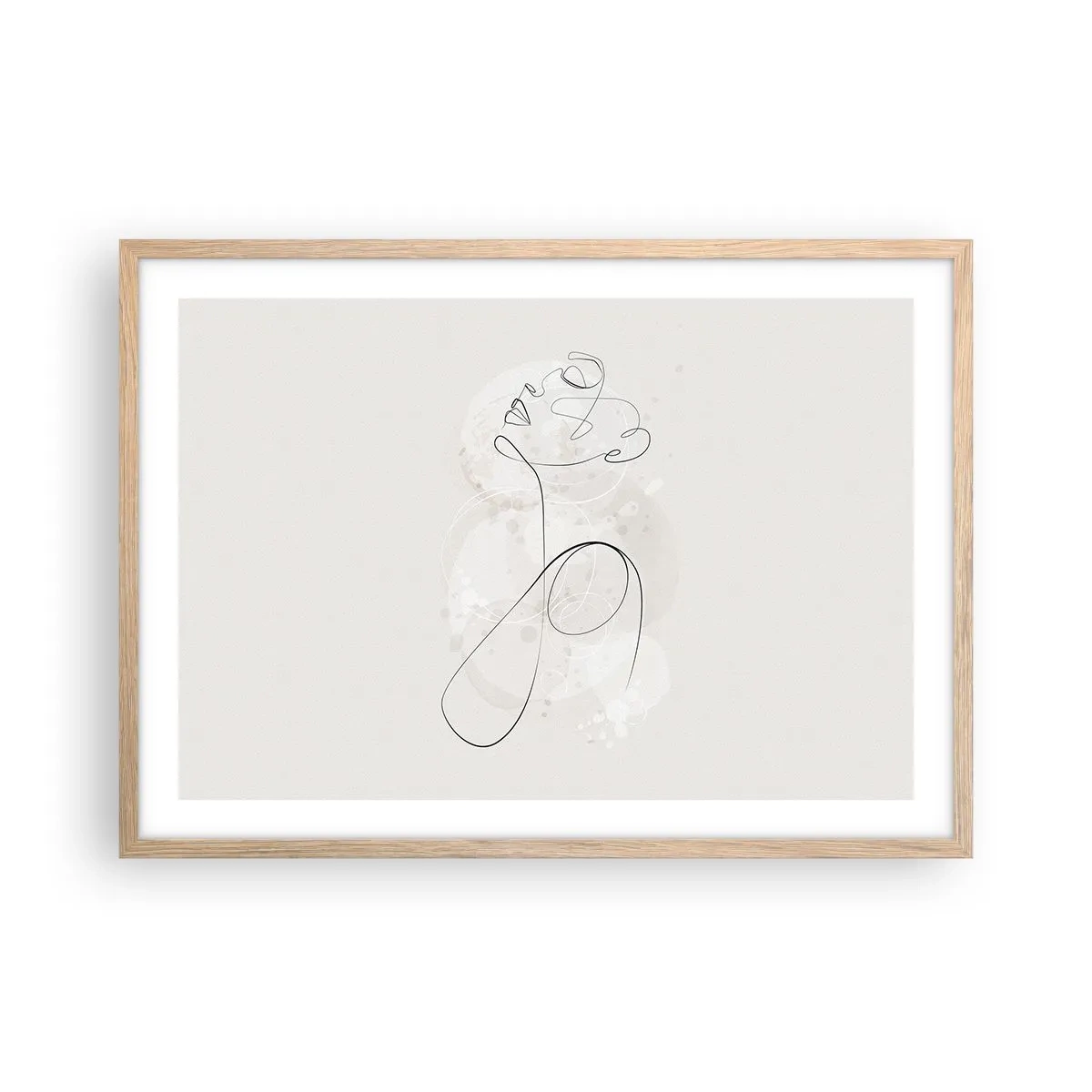 Plakat i ramme af lyst egetræ - Spiralen af skønhed - 70x50 cm