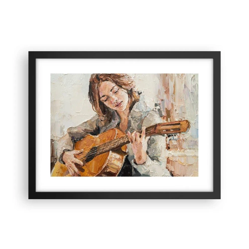 Plakat i sort ramme - Koncert for guitar og et pigehjerte - 40x30 cm