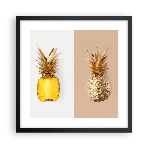 Plakat i sort ramme - Ananas til os - 40x40 cm