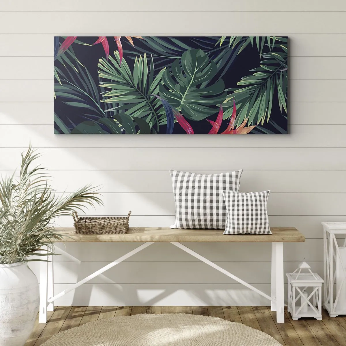 Lærredstryk - Billede på lærred - Brænd i grønt - 100x40 cm