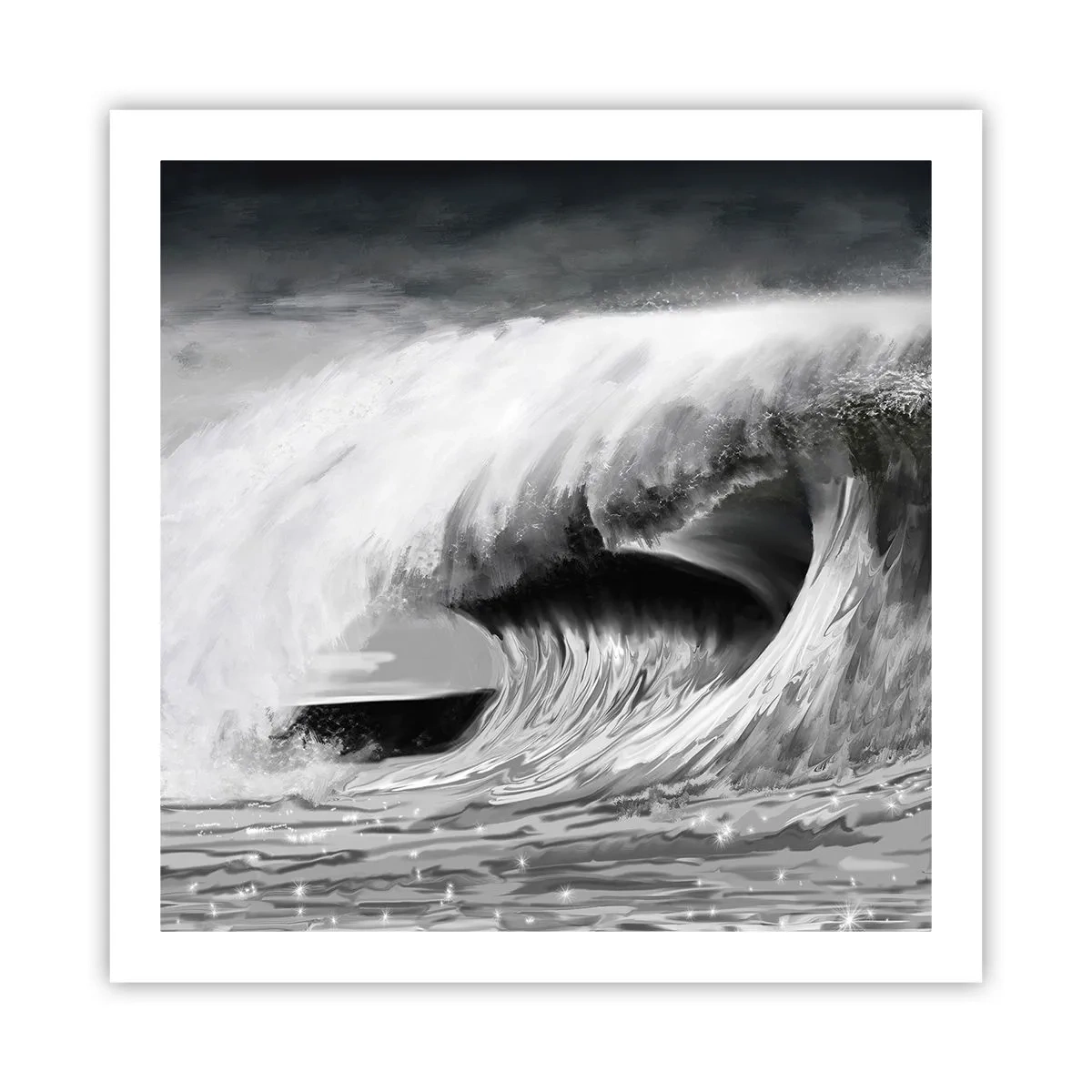 Plakat - Havets vrede - 60x60 cm