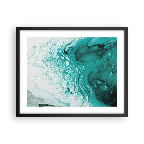 Plakat i sort ramme - Opløses i hvidt og turkis - 50x40 cm