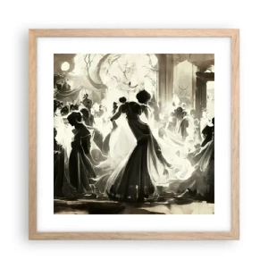 Plakat i ramme af lyst egetræ - Den store maskerade - 40x40 cm