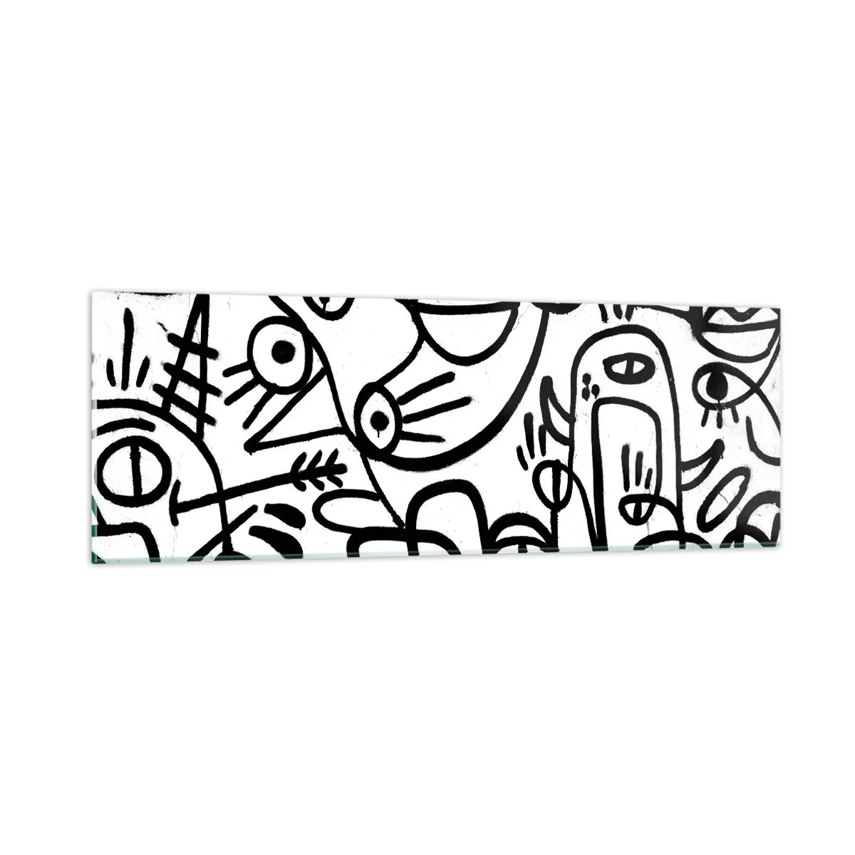 Billede på glas - Ansigter og luftspejlinger - 90x30 cm