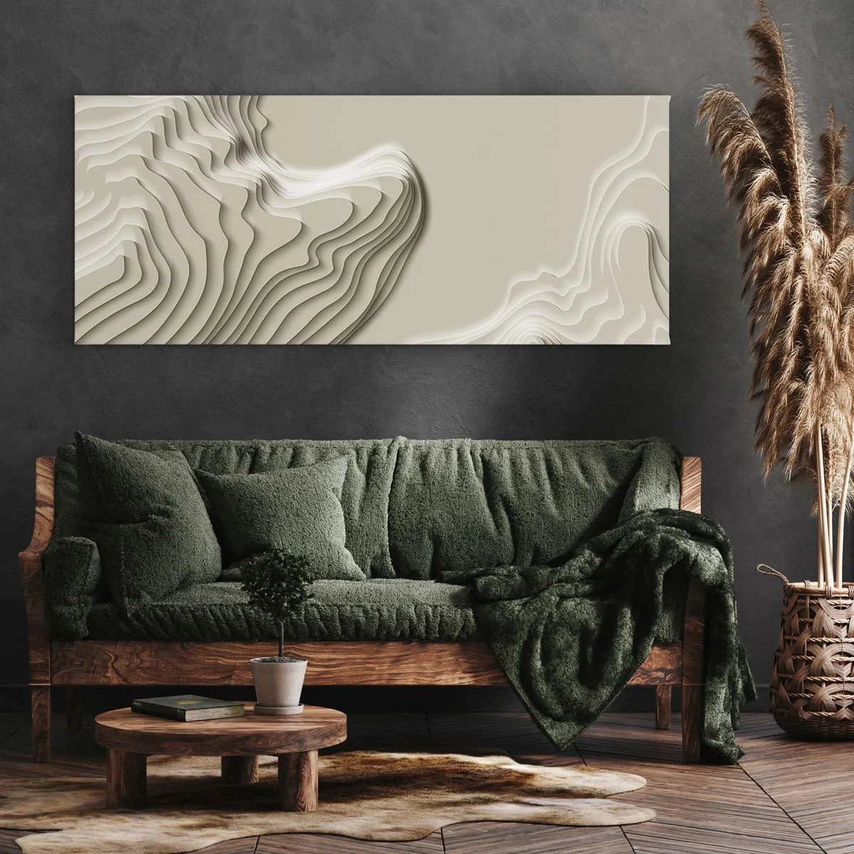 Lærredstryk - Billede på lærred - Kunstens topografi - 90x30 cm