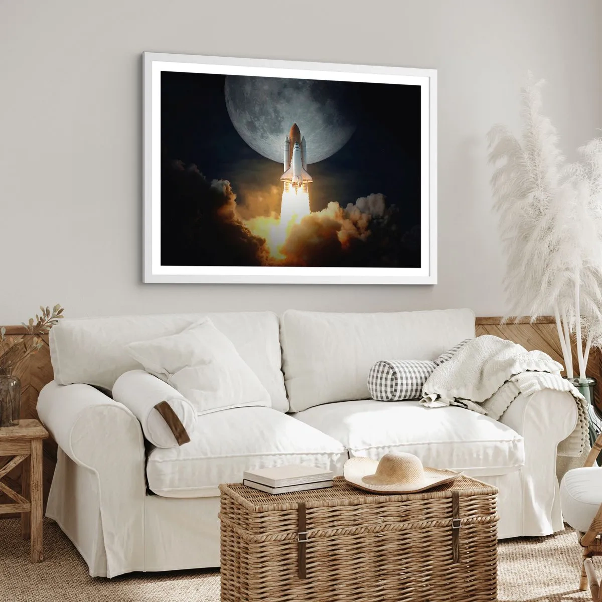 Plakat i hvid ramme - Begyndelsen på et overjordisk eventyr - 50x40 cm