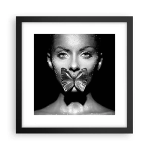 Plakat i sort ramme - Sommerfuglekys - 30x30 cm
