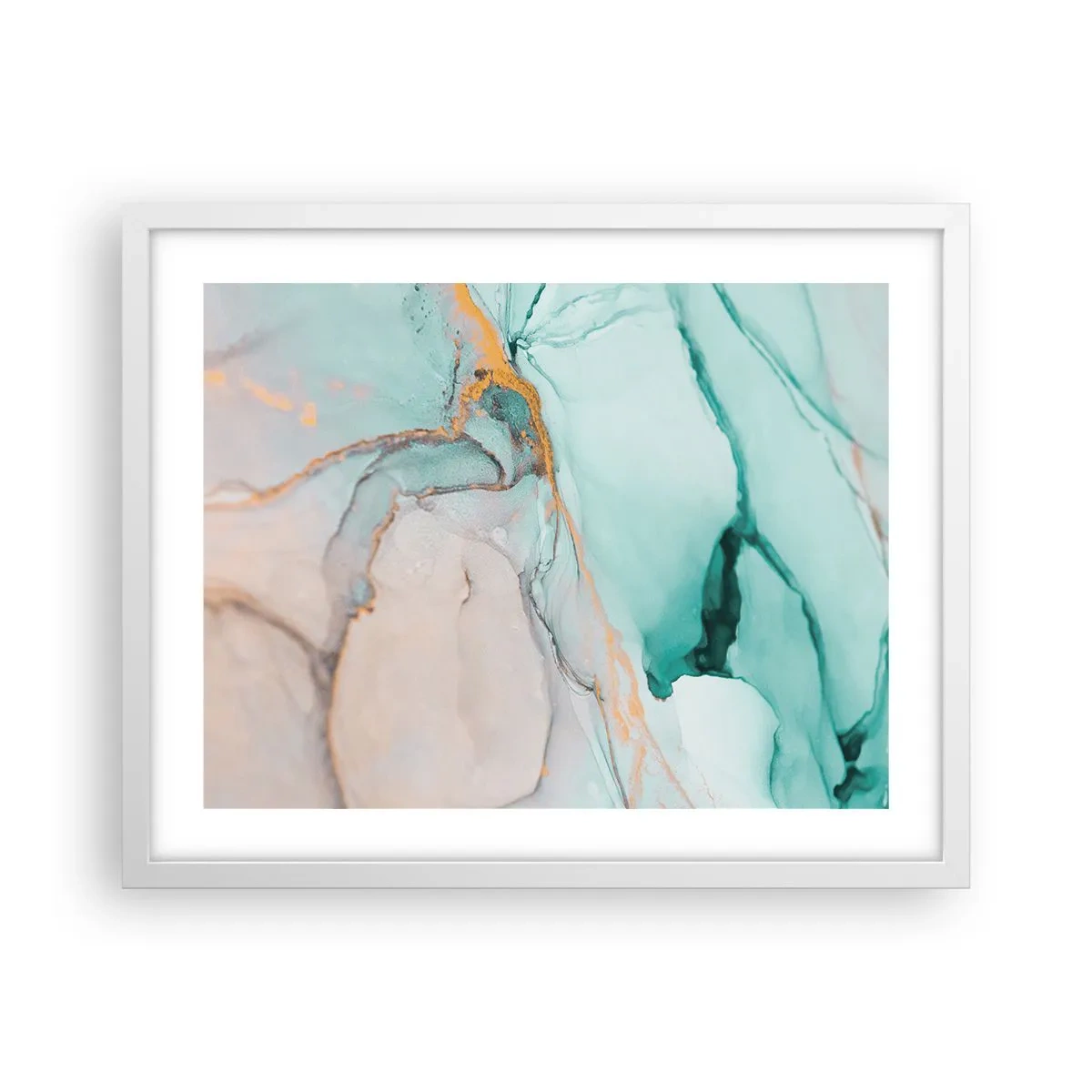 Plakat i hvid ramme - Dans af former og farver - 50x40 cm