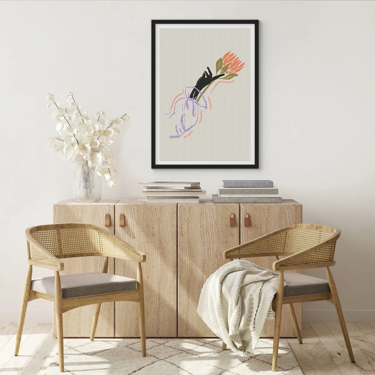 Plakat i sort ramme - En søsterlig berøring - 40x50 cm