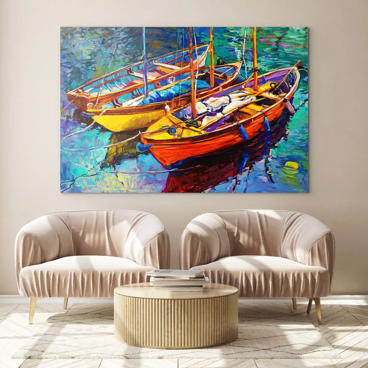 Billede på glas - På vand, der er tykt af farve - 120x80 cm