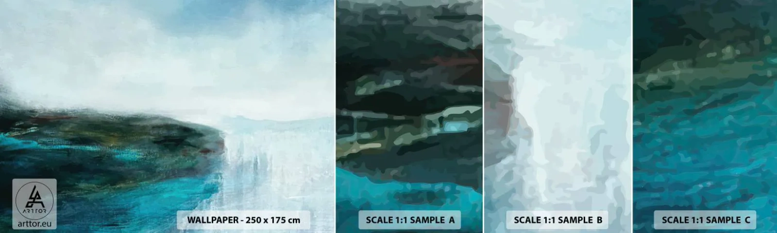 Fototapet Prøve Standard Eco - Marin abstraktion - Abstraktion, Nutidige, Hav - 100x30 cm