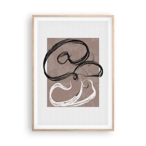 Plakat i ramme af lyst egetræ - Komposition - en søgen efter fuldstændighed - 70x100 cm