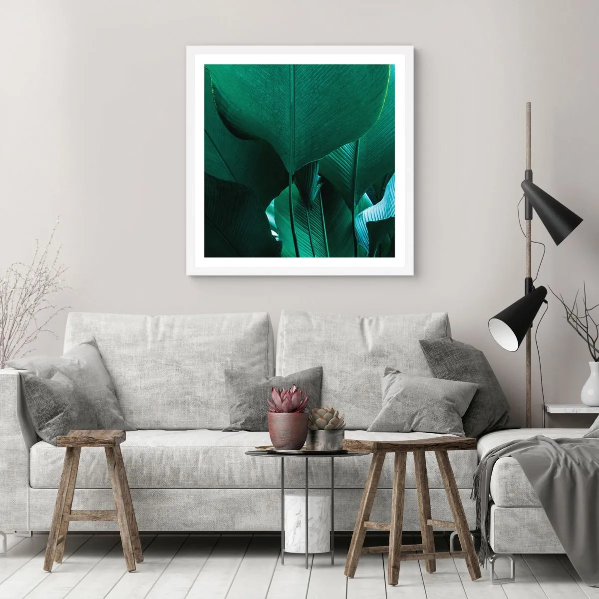 Plakat i hvid ramme - Mod lyset - 30x30 cm