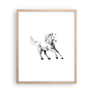 Plakat i ramme af lyst egetræ - Utæmmet sjæl - 40x50 cm