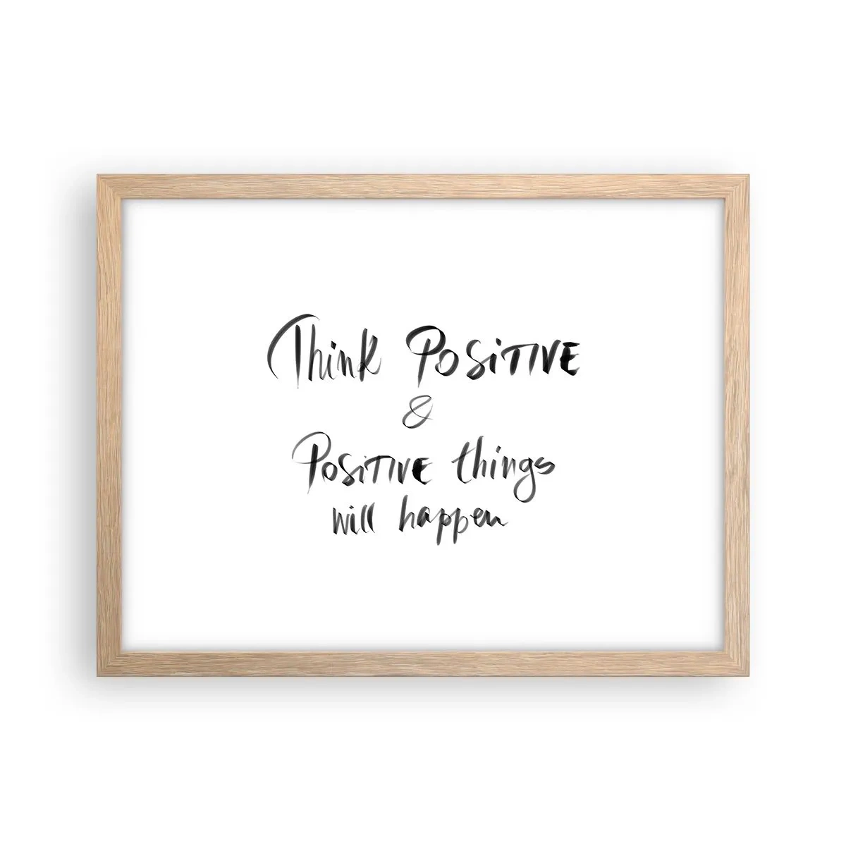 Plakat i ramme af lyst egetræ - Hvordan skal man leve? - 40x30 cm