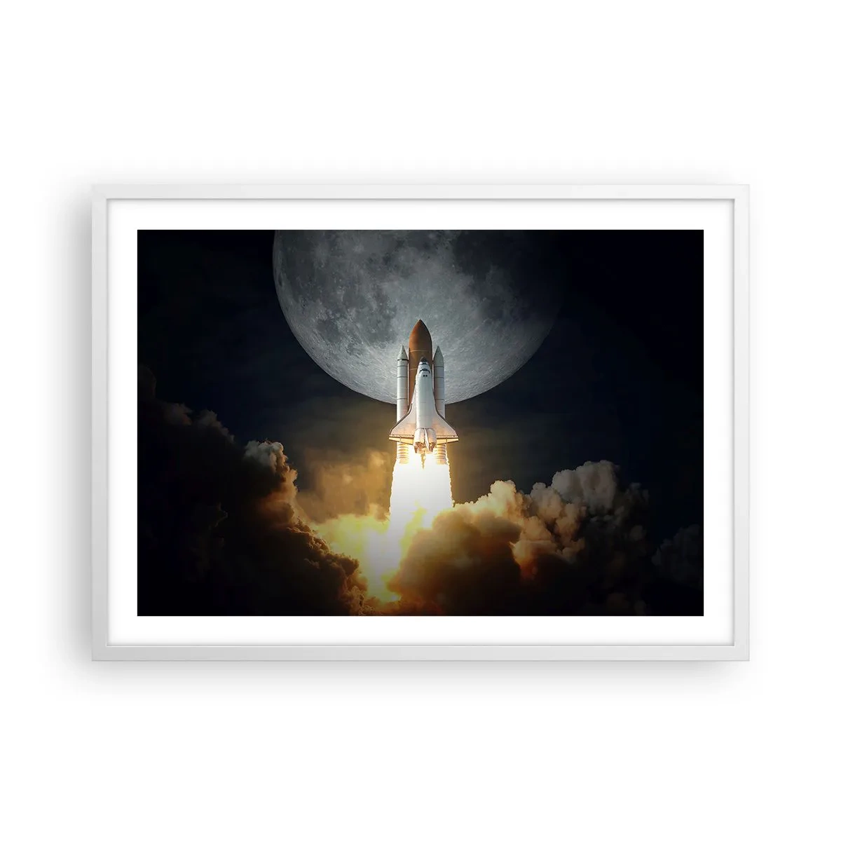 Plakat i hvid ramme - Begyndelsen på et overjordisk eventyr - 70x50 cm