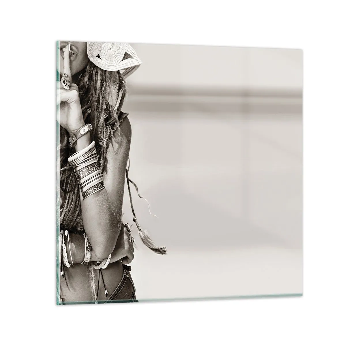 Billede på glas - Som en pige - 70x70 cm