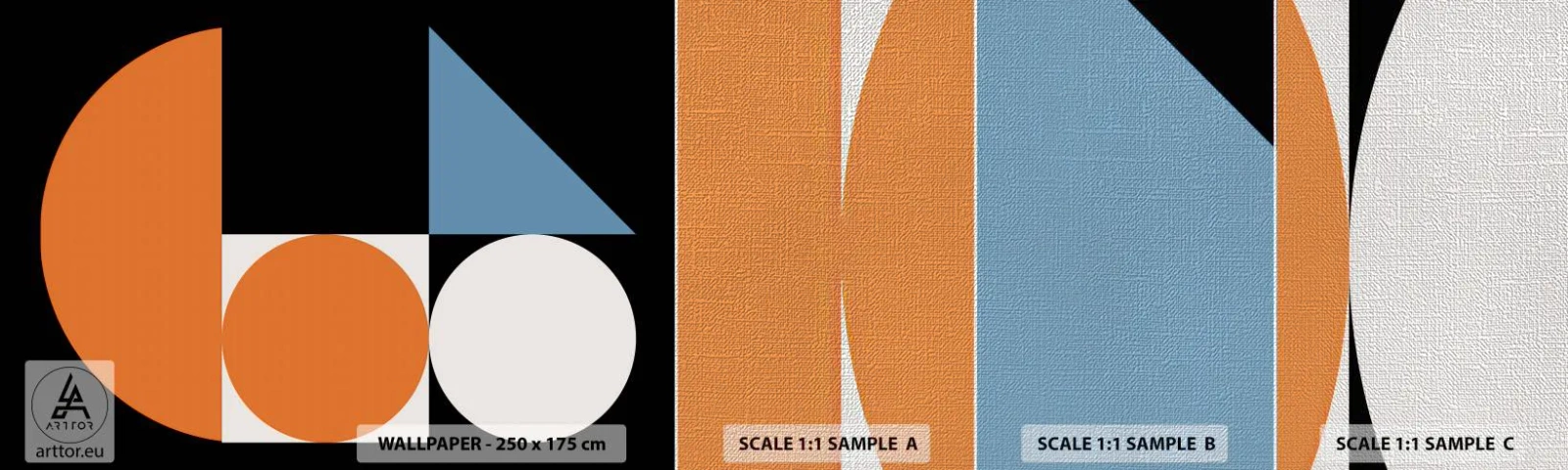 Prøve Fototapet Premium Canvas - System til figurer - Abstraktion, Grafik, Geometrisk mønster - 100x30 cm