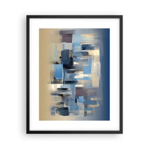 Plakat i sort ramme - Blå konstruktion - 40x50 cm