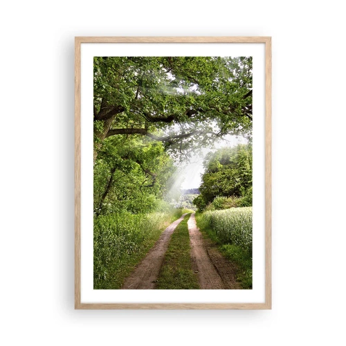 Plakat i ramme af lyst egetræ - Et in Arcadia ego - 50x70 cm