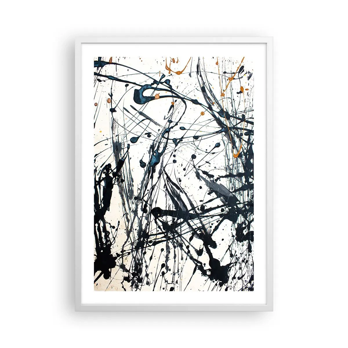 Plakat i hvid ramme - Ekspressionistisk abstraktion - 50x70 cm