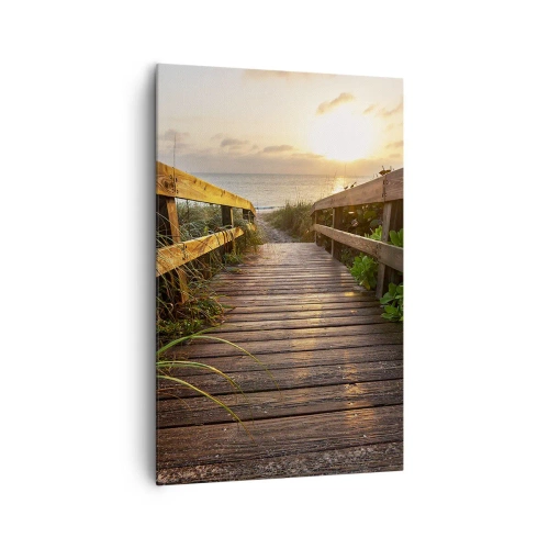 Lærredstryk - Billede på lærred - Og direkte til kysten - 80x120 cm