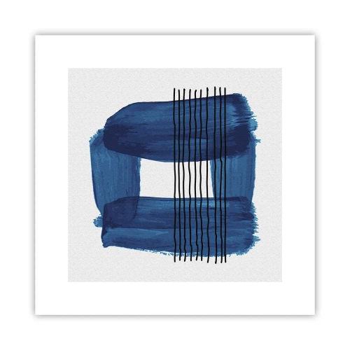 Plakat - Blå-sort sammensætning - 30x30 cm