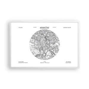 Plakat i hvid ramme - Krakows anatomi - 91x61 cm