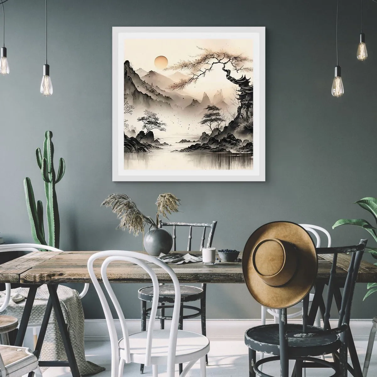 Plakat i hvid ramme - Orientens unikke charme - 30x30 cm