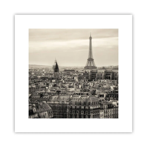 Plakat - Over Paris' hustage - 30x30 cm