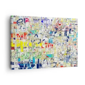 Lærredstryk - Billede på lærred - Abstrakt graffiti med farverige inskriptioner og mønstre - 70x50cm - Simpelthen en fryd for øjet - Moderne vægdekoration til stue og soveværelse ARTTOR