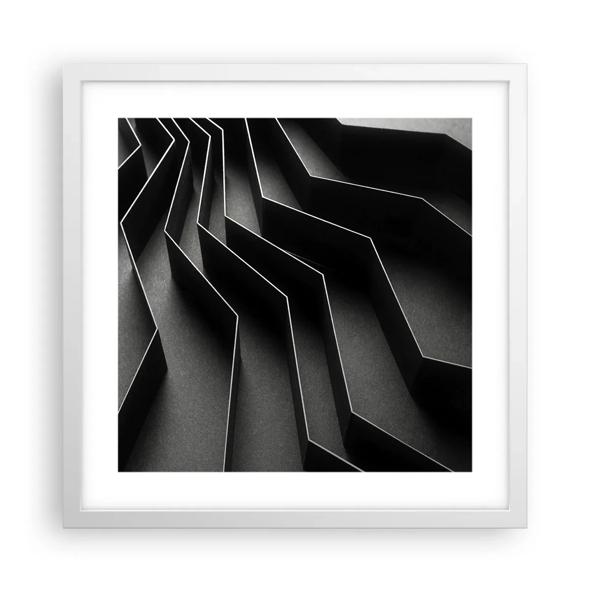 Plakat i hvid ramme - Rumlig orden - 40x40 cm
