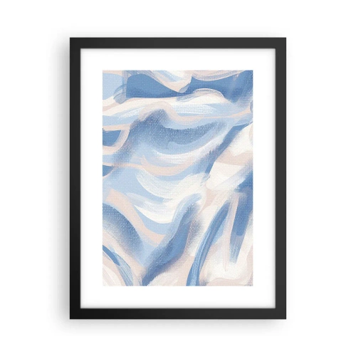 Plakat i sort ramme - Blå krusninger - 30x40 cm