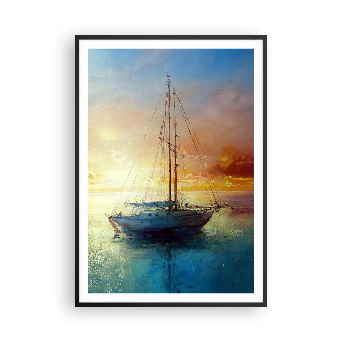 Plakat i sort ramme - I en gylden bugt - 70x100 cm