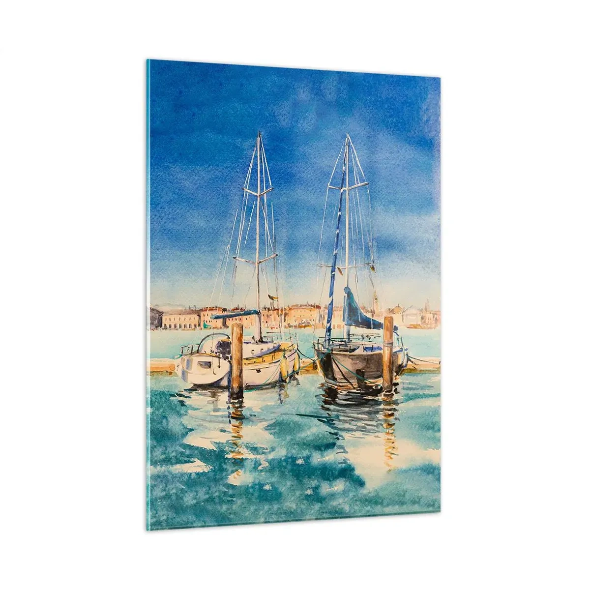 Billede på glas - Solrig lagune - 50x70 cm