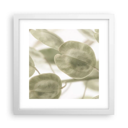 Plakat i hvid ramme - I begyndelsen var der blade... - 30x30 cm