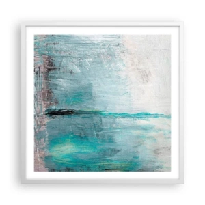 Plakat i hvid ramme - Horisontalt med blå farve - 60x60 cm