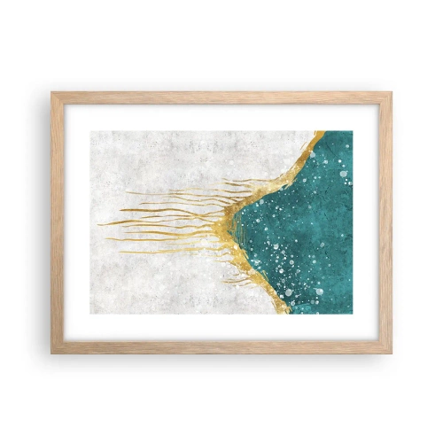 Plakat i ramme af lyst egetræ - Gyldent tidevand - 40x30 cm