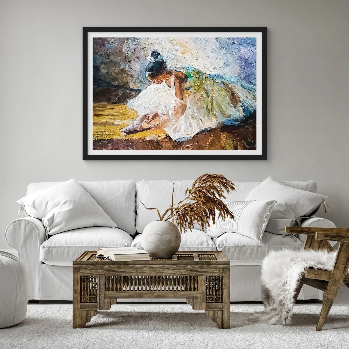 Plakat i sort ramme - Fra et maleri af Degas - 50x40 cm